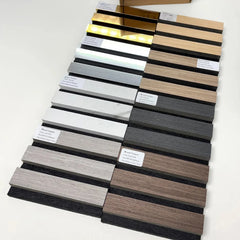 Metallic Chrome Acoustic Slatted Wall Panels – Luxury Soundproof Panel