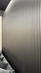 Metallic Silver Fluted Wall Panels – Premium WPC Decorative Panels for UK Homes