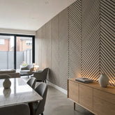 Light Grey Acoustic Slat Wall Panel – 240 × 60cm | Herringbone Design