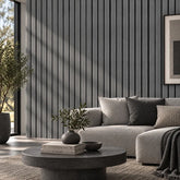 Dark Grey slatted acoustic wall panel