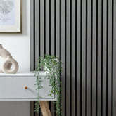 Grey Oak acoustic slatted wall panels 32x240cm