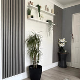 Grey Oak acoustic wall panelling for modern interiors