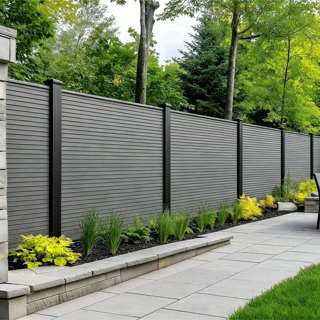 Grey oak composite fence panels 16 × 180cm