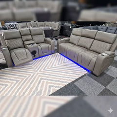 grey 3+2 electric recliner sofa