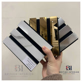 Metallic Acoustic Wall Panel Samples – Gold, Chrome & Marble Effects