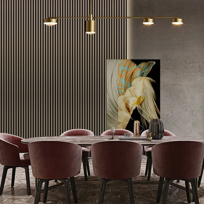 Metallic Brown acoustic slatted wall panel