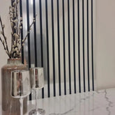 Metallic Chrome acoustic slatted wall panel