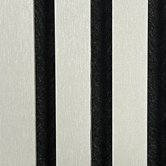 Metallic light grey HDF acoustic panel showing slat detail
