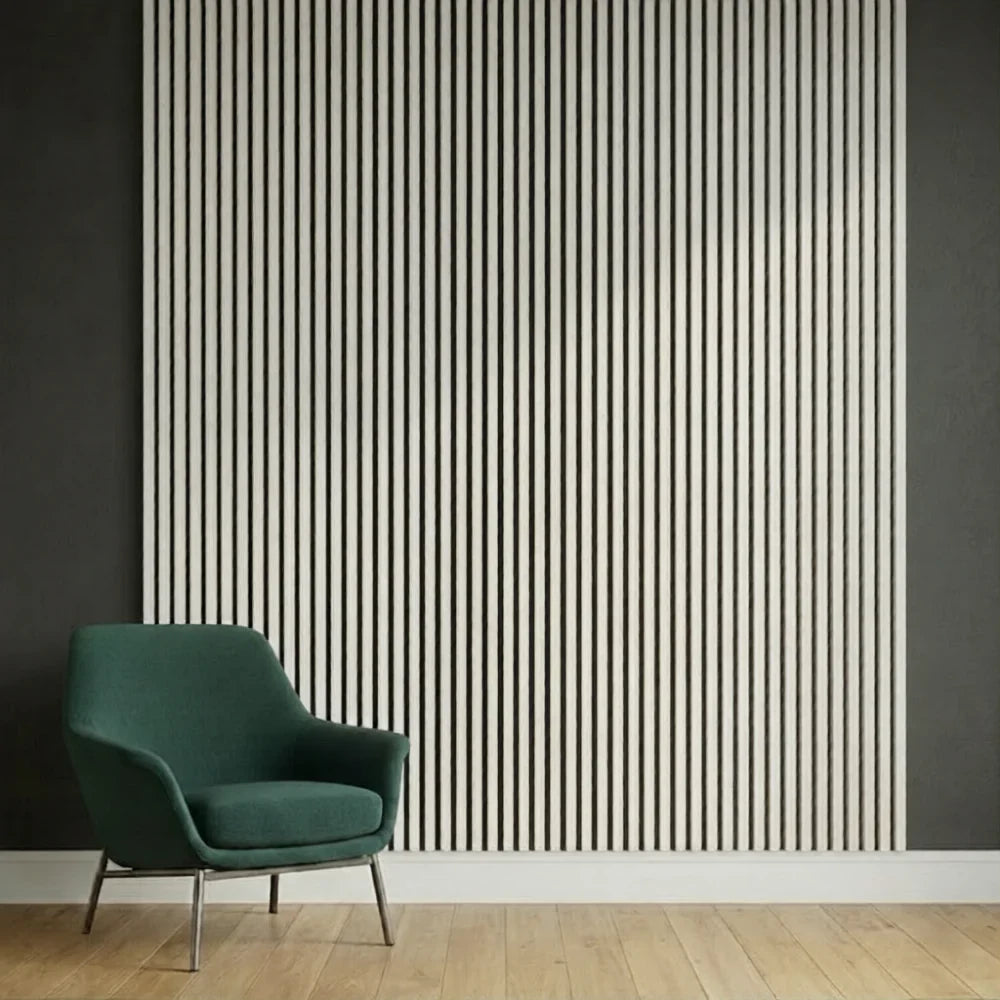 Metallic light grey acoustic wall panel 60 × 240cm