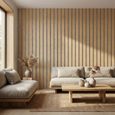 Oak Wide Slat acoustic feature wall