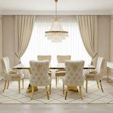 Premium 180cm cream marble dining table offering sophisticated designer styling for contemporary Manchester homes