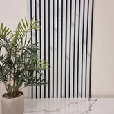 White Marble Grey Effect acoustic slatted wall panel