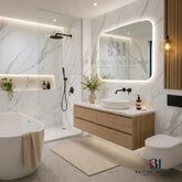 White marble PVC wall panel for bathroom walls