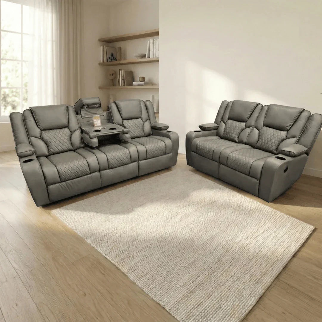 3+2 electric recliner sofa with wireless charging