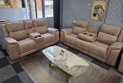 3+2 fabric electric recliner sofa with LED lighting