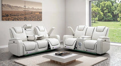 3+2 leather electric recliner sofa with LED lighting