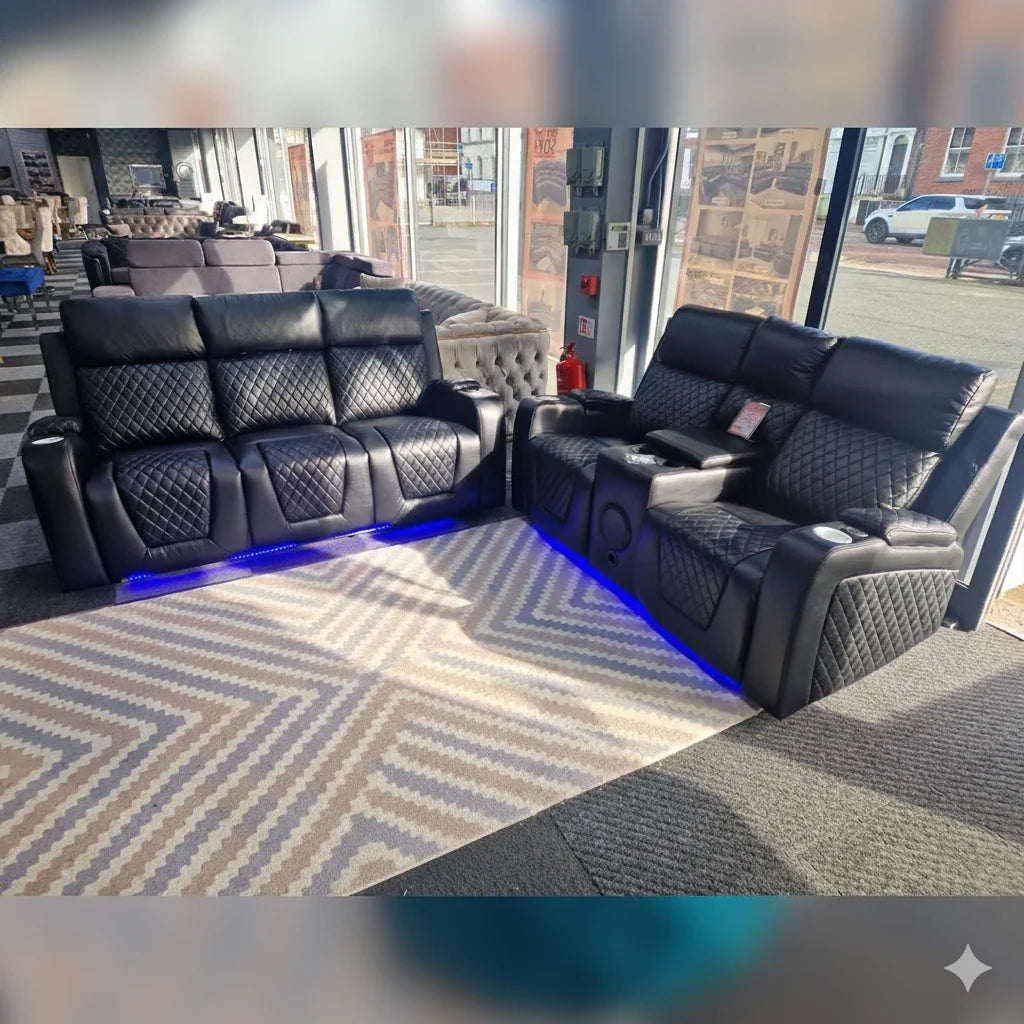 3+2 leather electric recliner sofa for modern living room