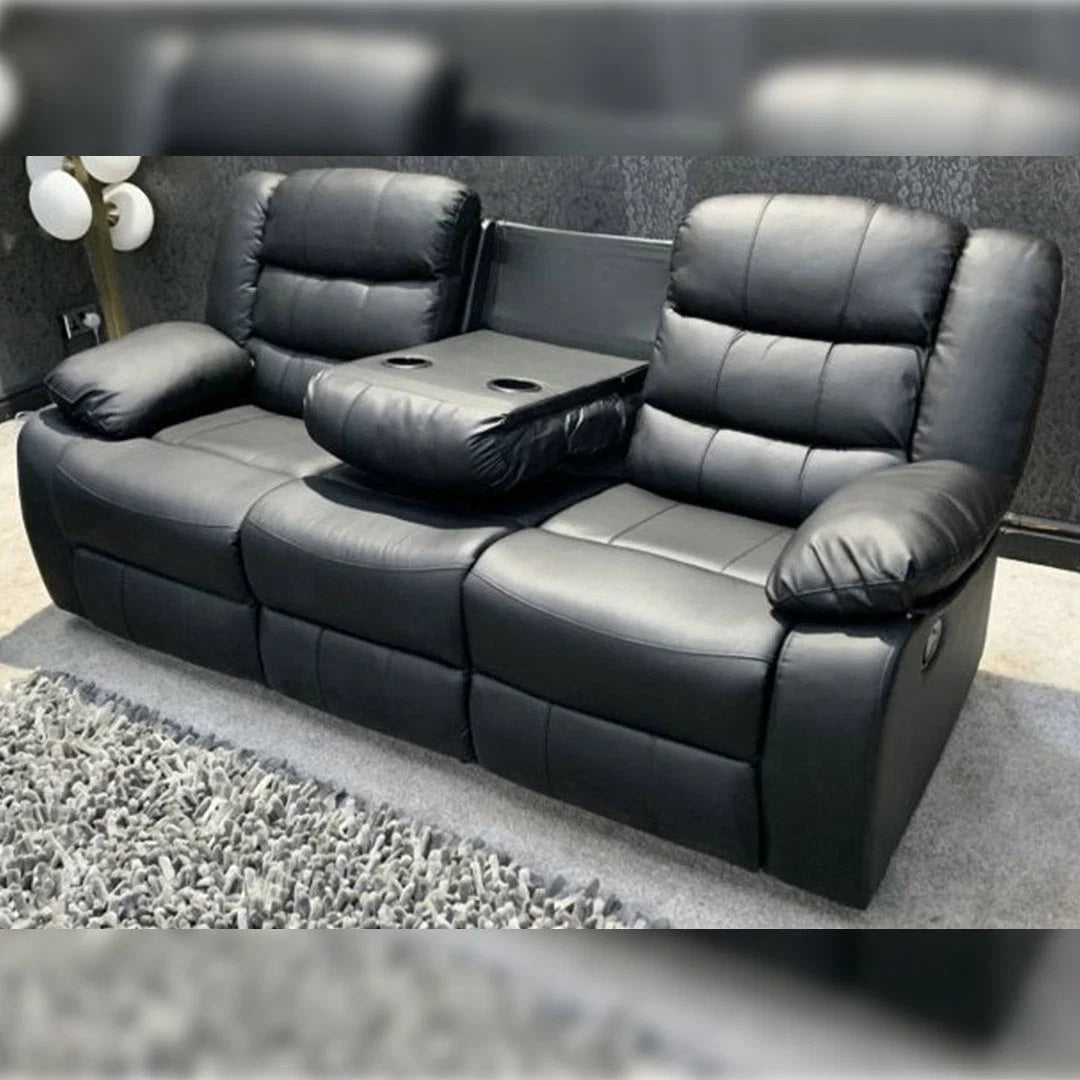 3 seater bonded leather recliner sofa