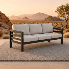 Andros 5 Seater Aluminium Garden Lounge Set – Onyx Outdoor Sofa Set with Sintered Stone Table