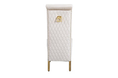 Sofia Cream Gold Marble Dining Table & Sofia Cream Gold Chairs – Premium Marble Dining Set