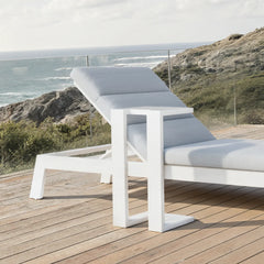 Dasia Outdoor Sun Lounger – White Aluminium Garden Recliner