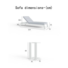 Dasia Outdoor Sun Lounger – White Aluminium Garden Recliner