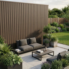Dark Brown Exterior Composite Wall Panels 290cm – Interlocking Outdoor Cladding, Pack of 6