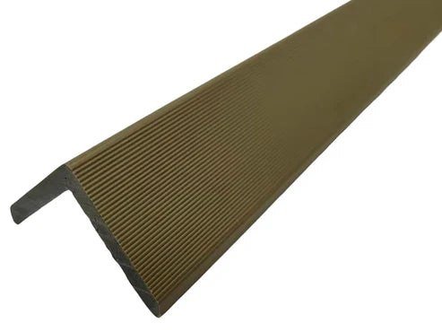 Khaki 290cm composite wall panel end trim installed for a clean edge finish in the UK.
