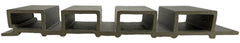 2.5 cm thick outdoor wall panel profile with hollow slat design.