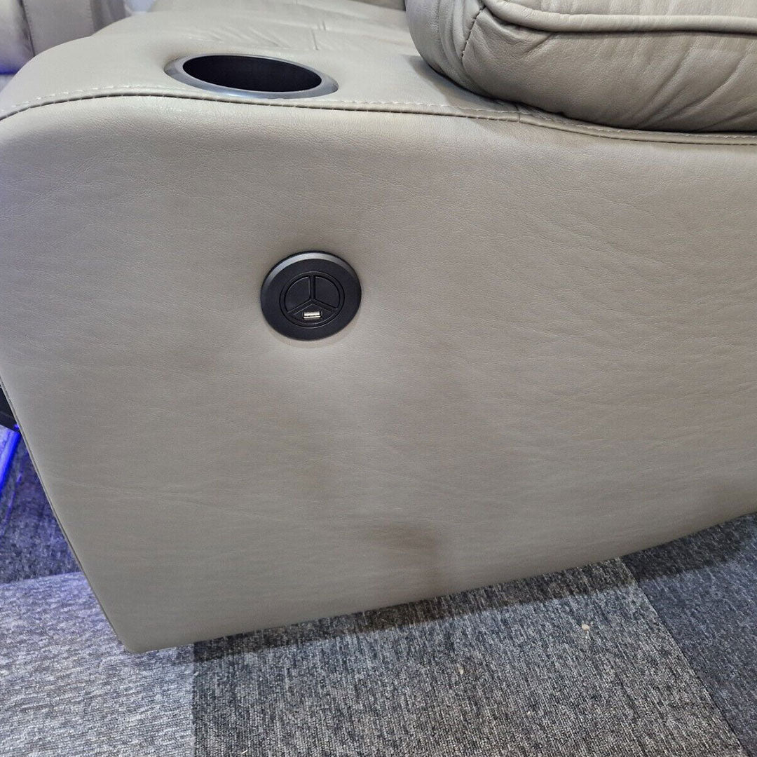 Air leather electric recliner sofa with USB ports