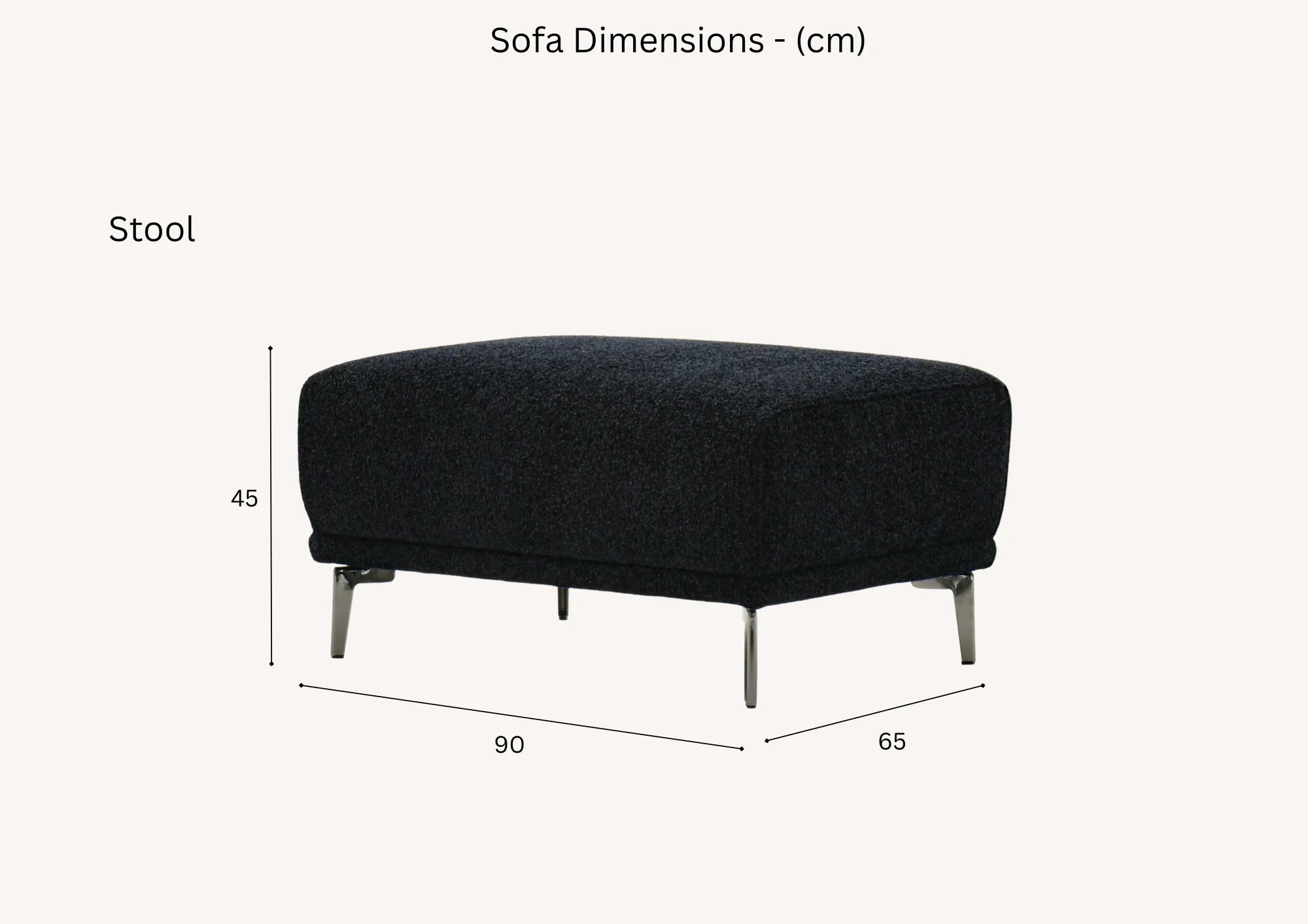 Albany matching black bouclé footstool