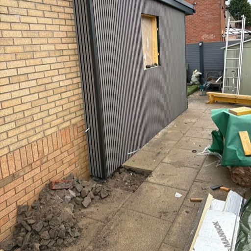 Ash Grey WPC wall cladding used for a outdoor and garden application