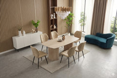 Ola beige dining table and chairs for modern UK dining room