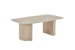 Beige ceramic tabletop with Palermo dining chairs