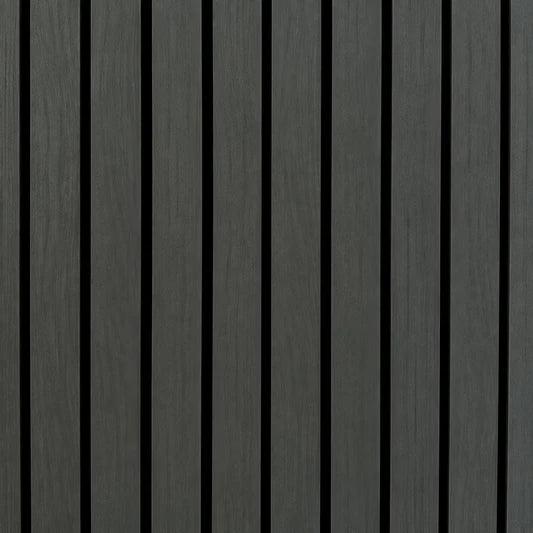 Black acoustic panel with 5cm slats