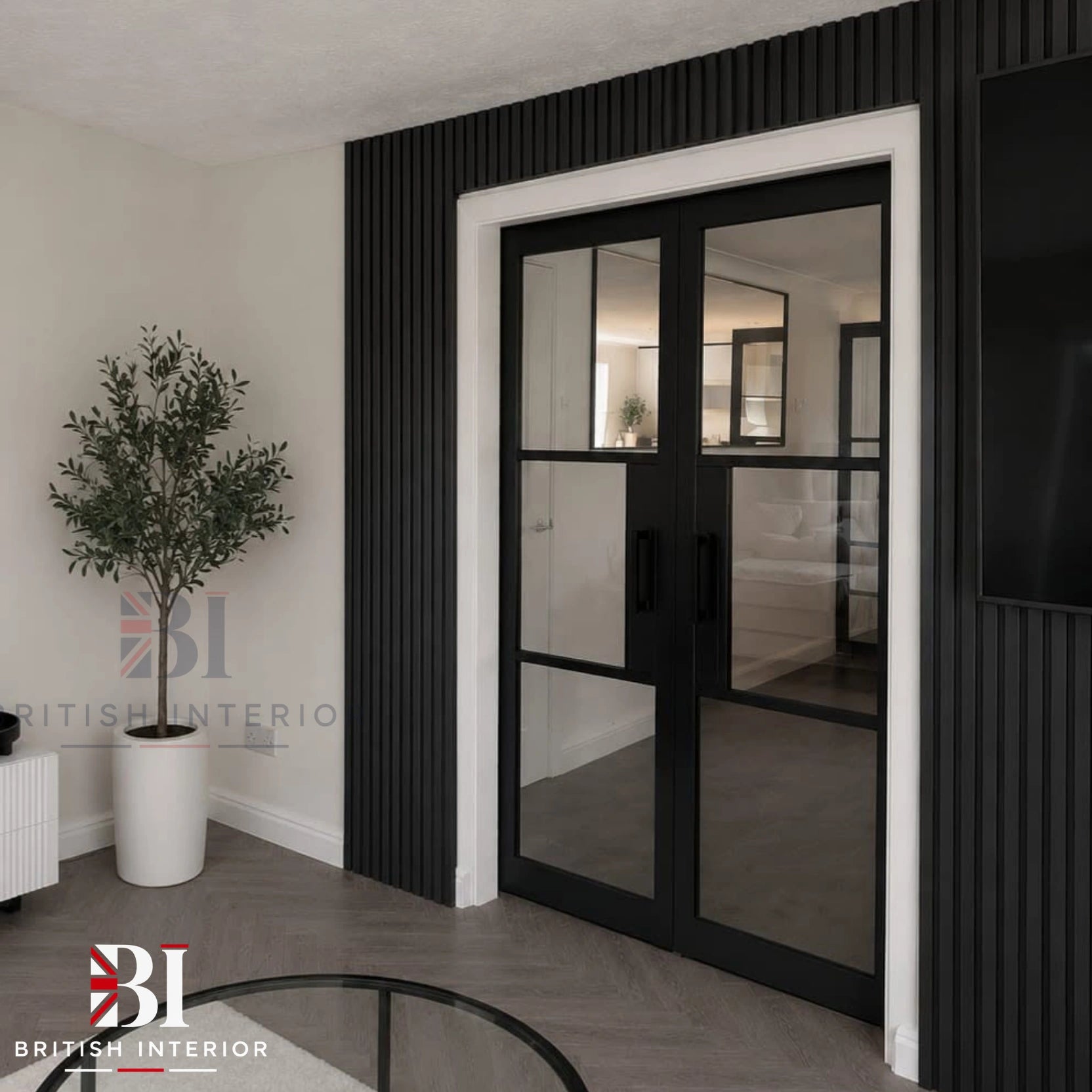 Black acoustic panel with felt backing