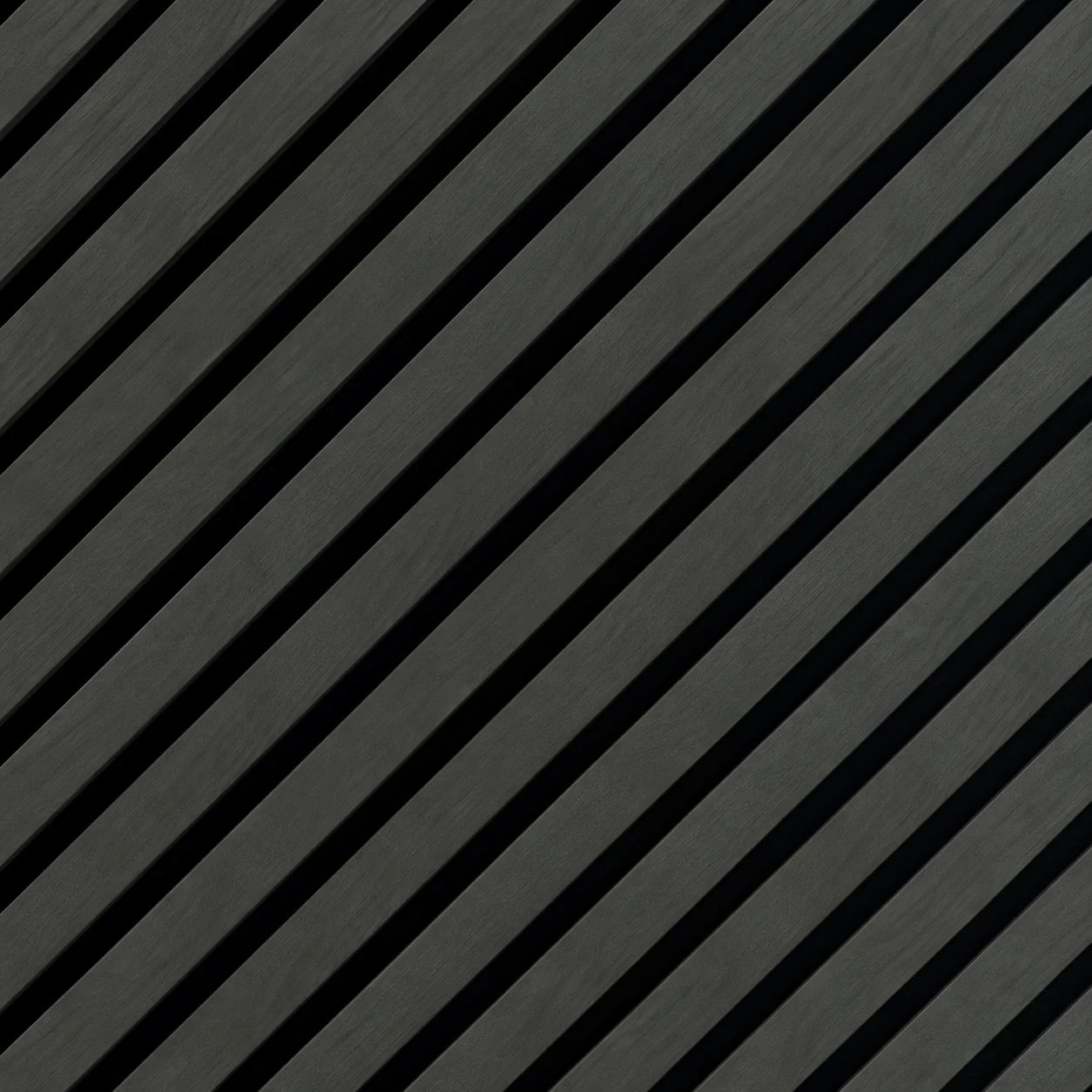 Close-up of black acoustic slat wall panel