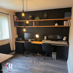 Black acoustic wall panel for home office
