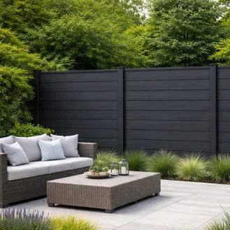 Black composite fence panels 15 × 180cm