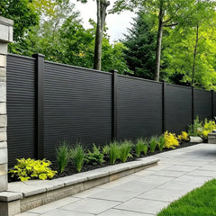 black composite fence panels for garden wall or privacy setting