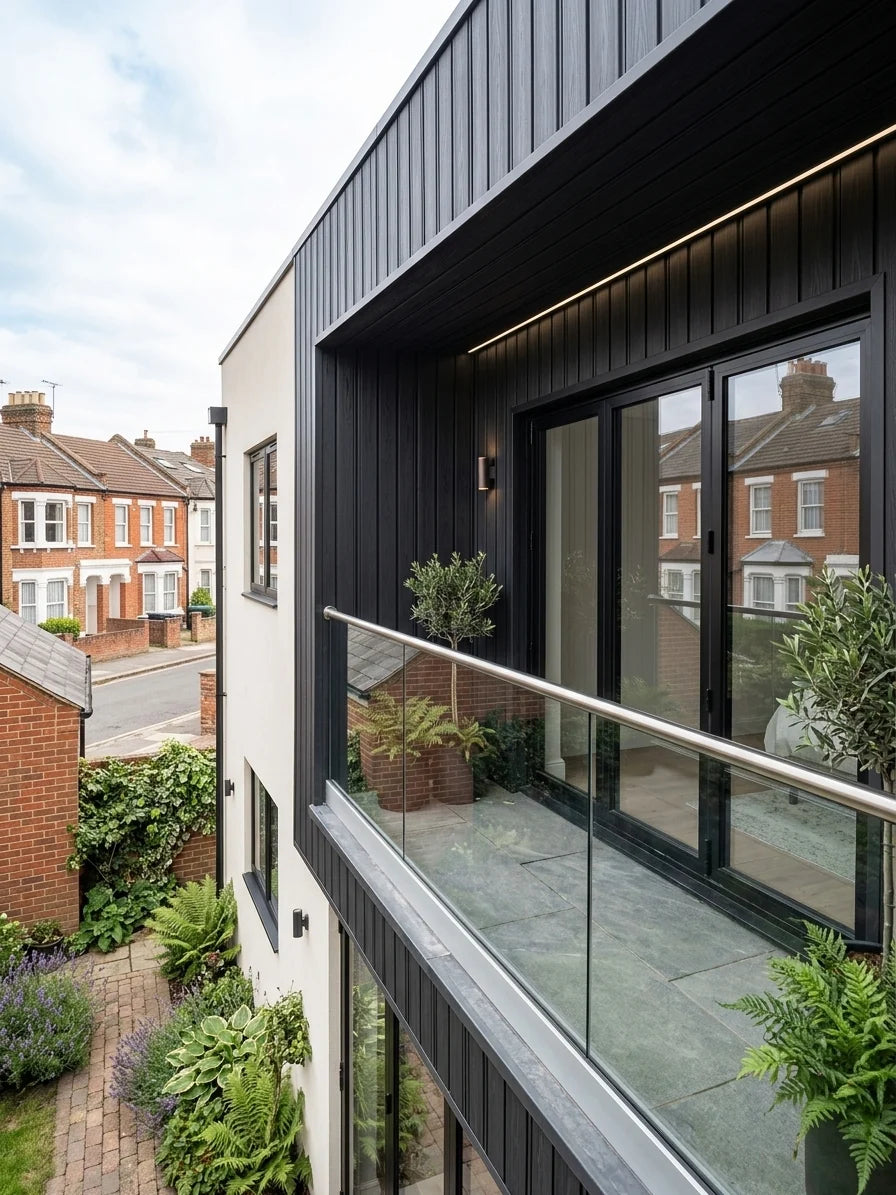 Black exterior interlocking composite wall panels