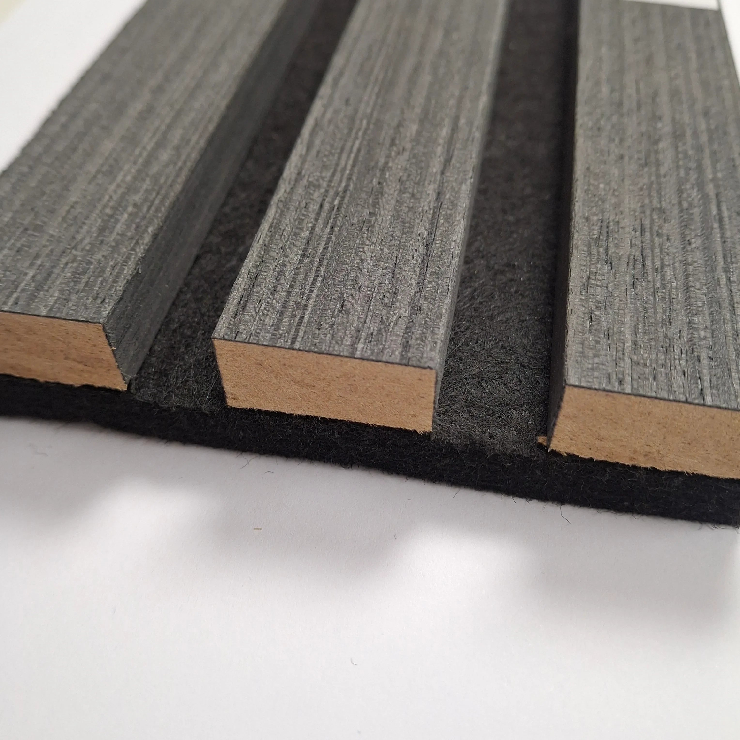 Black Oak real 3 sided wood veneer acoustic panel detail