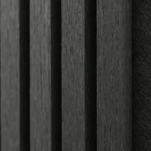Black Oak slatted feature wall panel