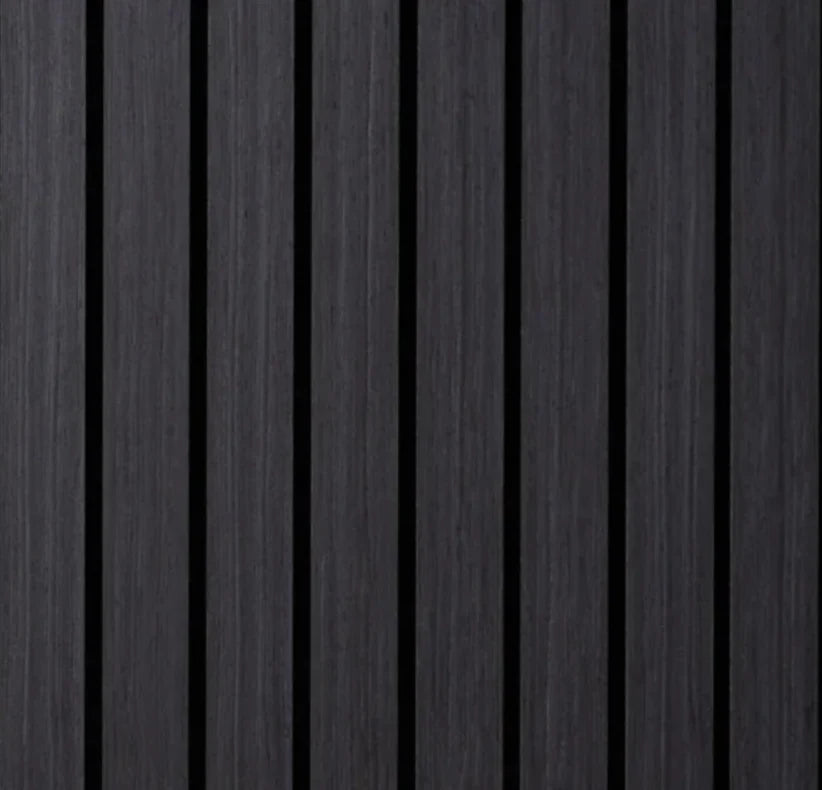 Black Oak wood veneer slat wall panelling