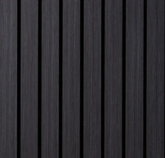 Black Oak wood veneer slat wall panelling