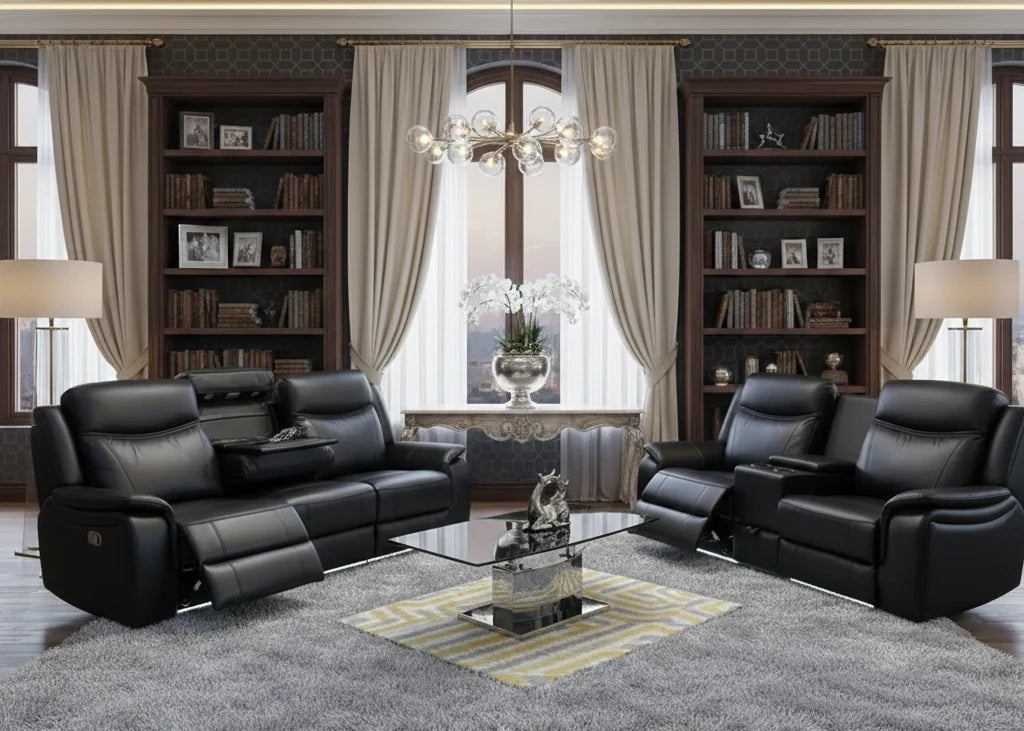 Posh 3+2 Seater Leather Electric Recliner Sofa Set