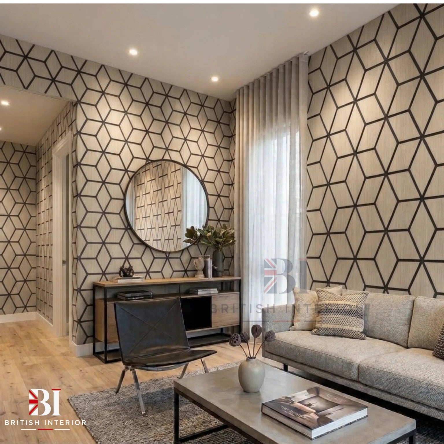 Natural Oak block-pattern acoustic wall panel