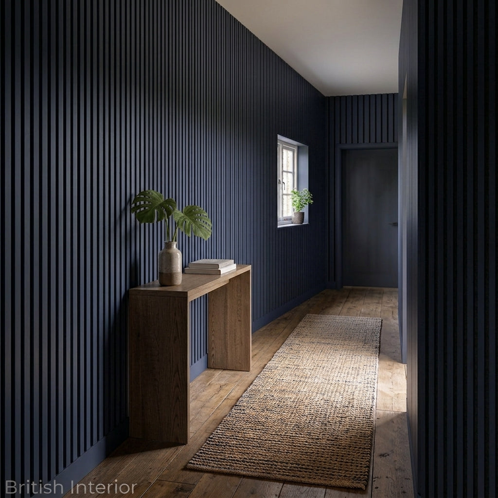 Blue 3-sided colour-wrapped acoustic wall panel for a contemporary feature wall