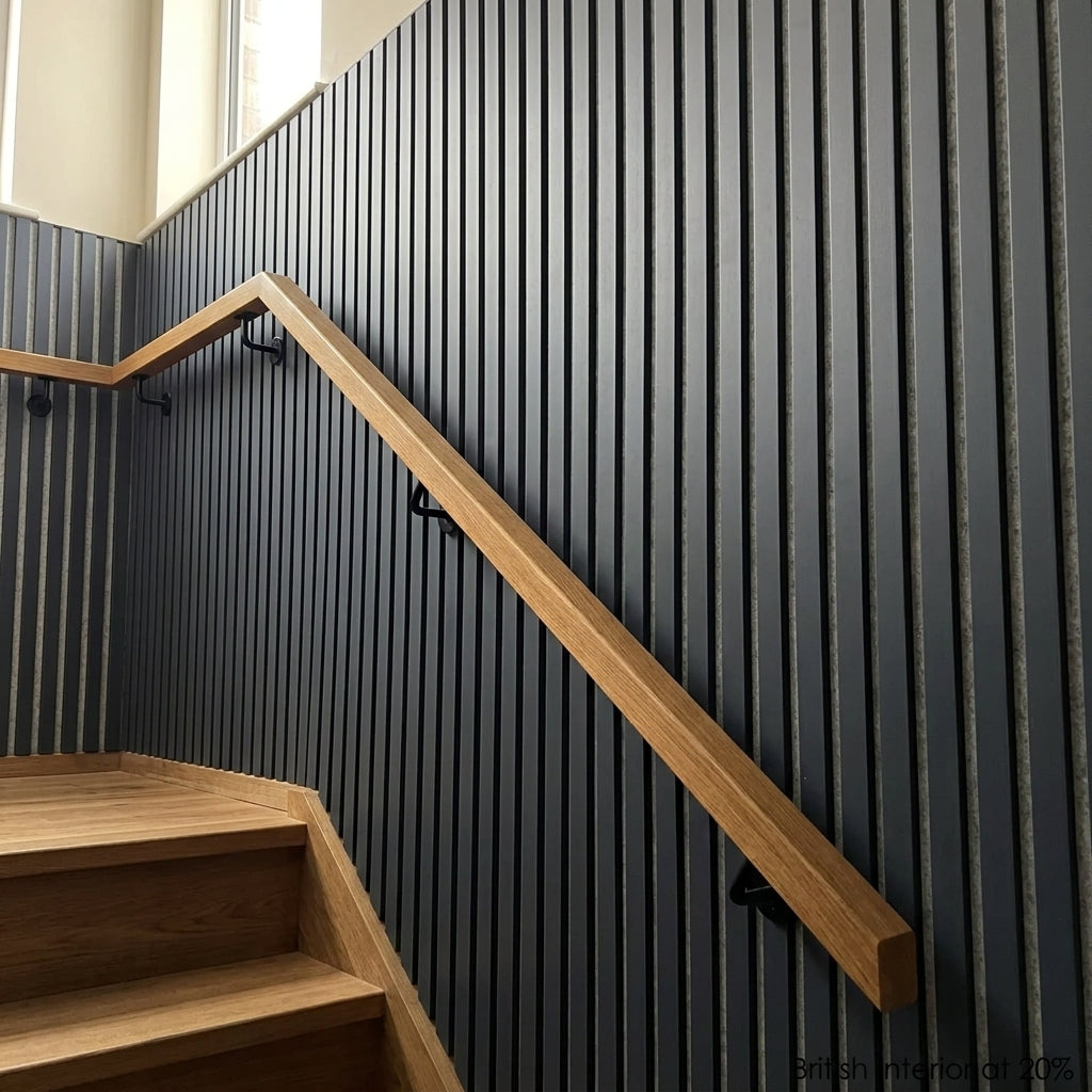 Pack of two blue on grey felt acoustic slat wall panels