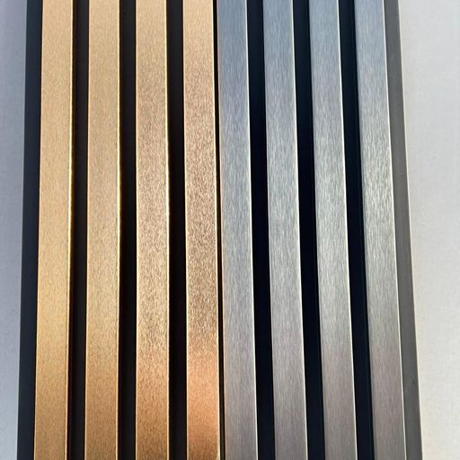 Chrome black WPC slatted wall panels 235cm long